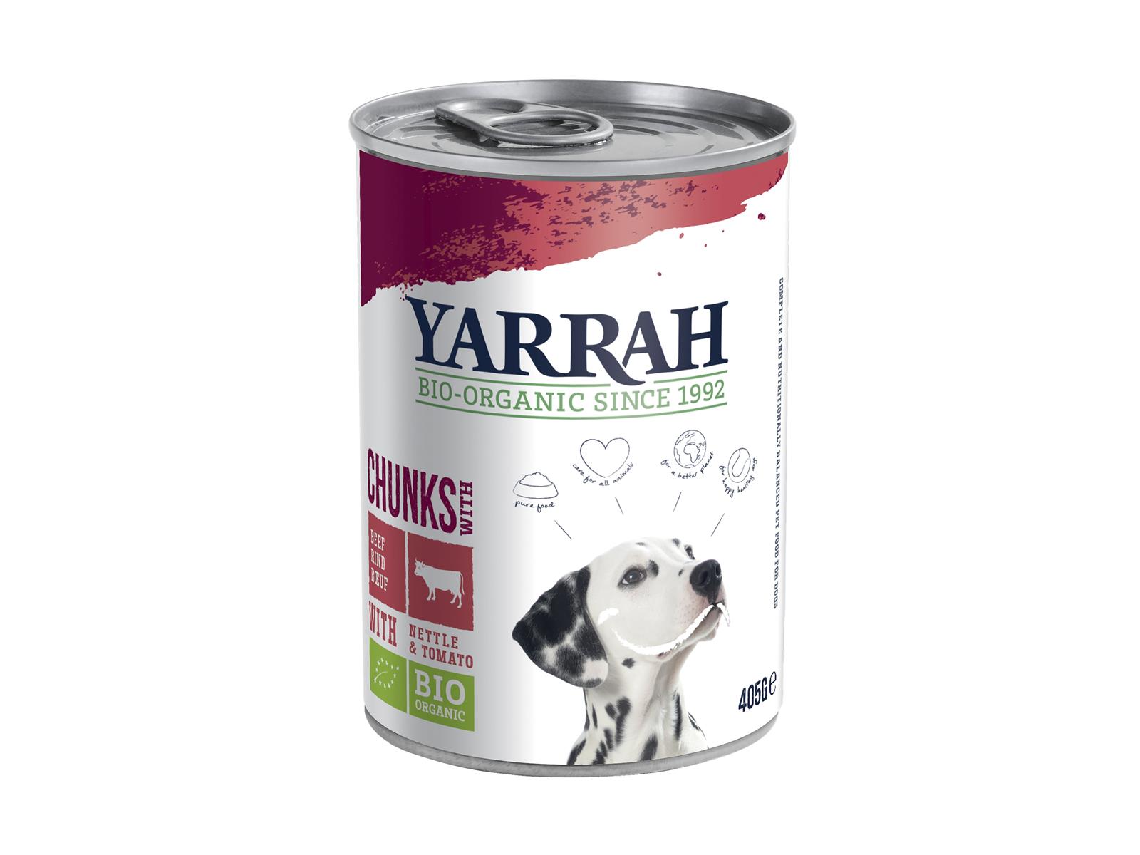 Yarrah Bio Hund Dose Bröckchen Rind in Soße 405 g