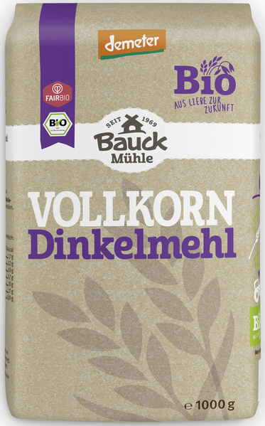 Bauck Mühle Dinkelmehl Vollkorn Demeter 1 kg