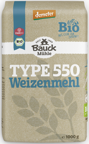 Bauck Mühle Weizenmehl Type 550 Demeter 1 kg