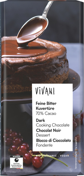 Vivani Feine Bitter Kuvertüre 70% Cacao 150 g