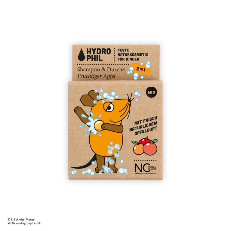 Hydro Phil Kids festes 2in1 Shampoo & Dusche Maus Fruchtiger Apfel 60g