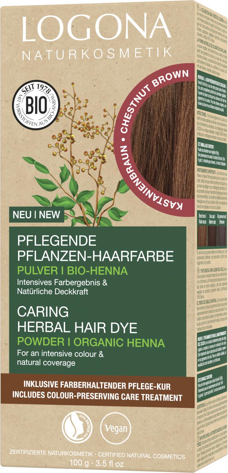 Logona Pflanzen-Haarfarbe Pulver Kastanienbraun 100g