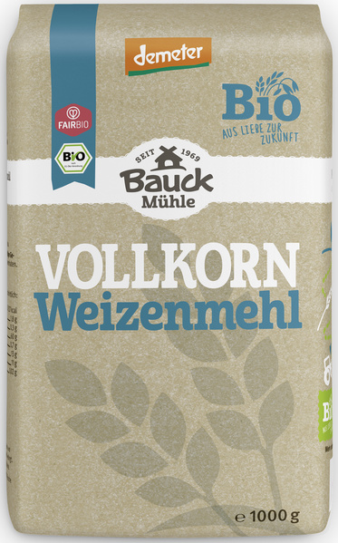 Bauck Mühle Weizenmehl Vollkorn Demeter 1 kg