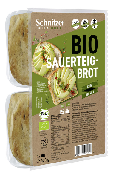 Schnitzer GLUTENFREIHEIT Sauerteigbrot mit Chia & Quinoa glf 500 g