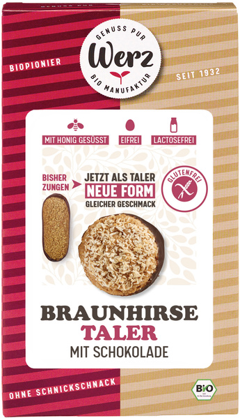 Naturkornmühle Werz Braunhirse Taler mit Schokolade 150 g