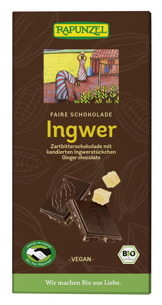 Rapunzel Zartbitter Schokolade Ingwer 55% 80 g