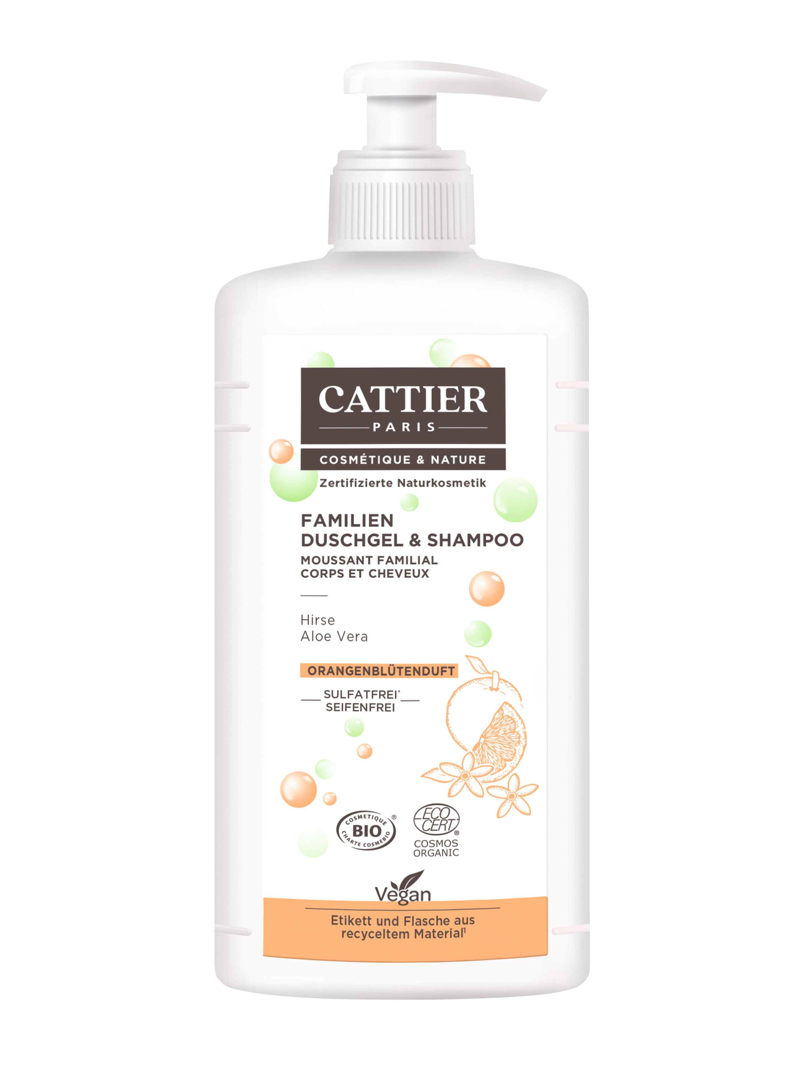 Cattier Paris FAMILIEN DUSCHGEL & SHAMPOO ORANGENBLÜTE 500 ml