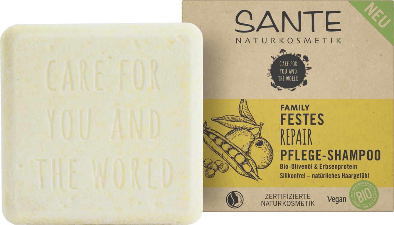 Sante Festes Repair Pflege-Shampoo Olivenöl & Erbsenprotein 60g