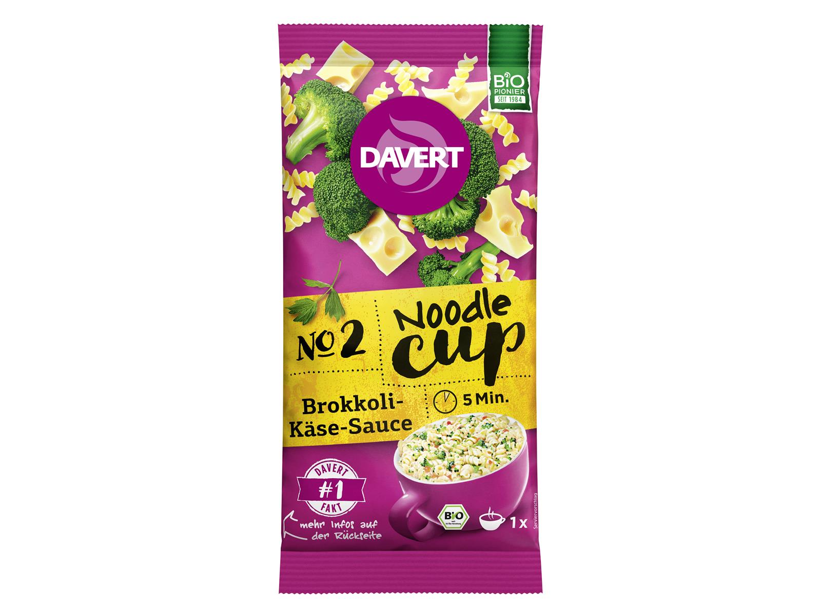 Davert Noodle-Cup Brokkoli Käsesauce 64g