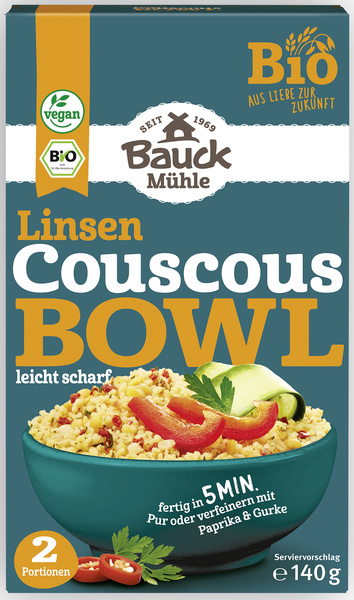 Bauck Mühle Couscous Bowl Linsen leicht scharf 140 g
