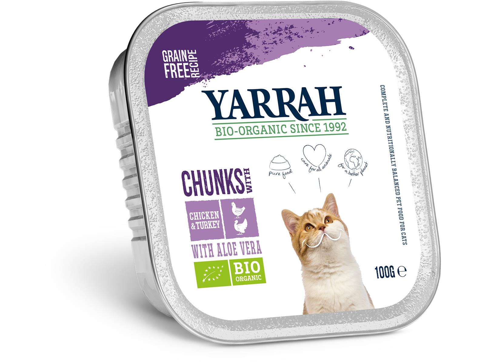 Yarrah Bröckchen Huhn & Truthahn in Soße für Katzen 100g