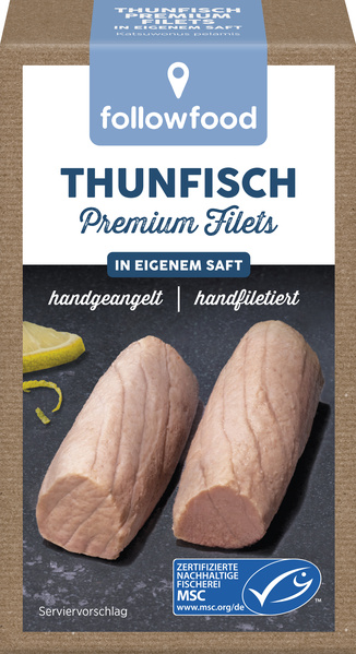 followfood Thunfisch Premium Filets i.e.Saft 115 g