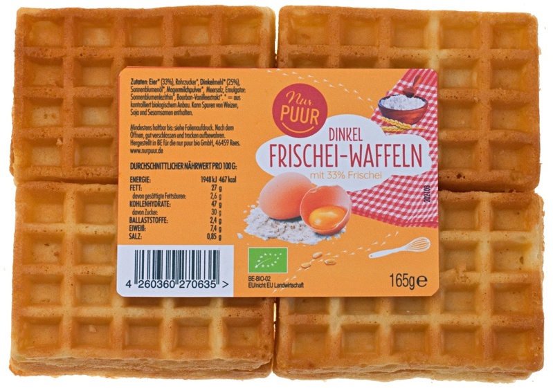 Nur Puur Dinkel Frischei-Waffeln 165 g