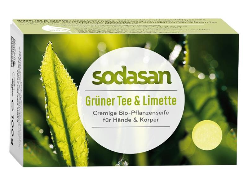 Sodasan Stückseife Grüner Tee & Limette (100g)