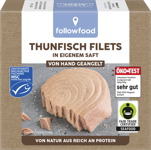 followfood Thunfisch Filets in eigenem Saft 185 g