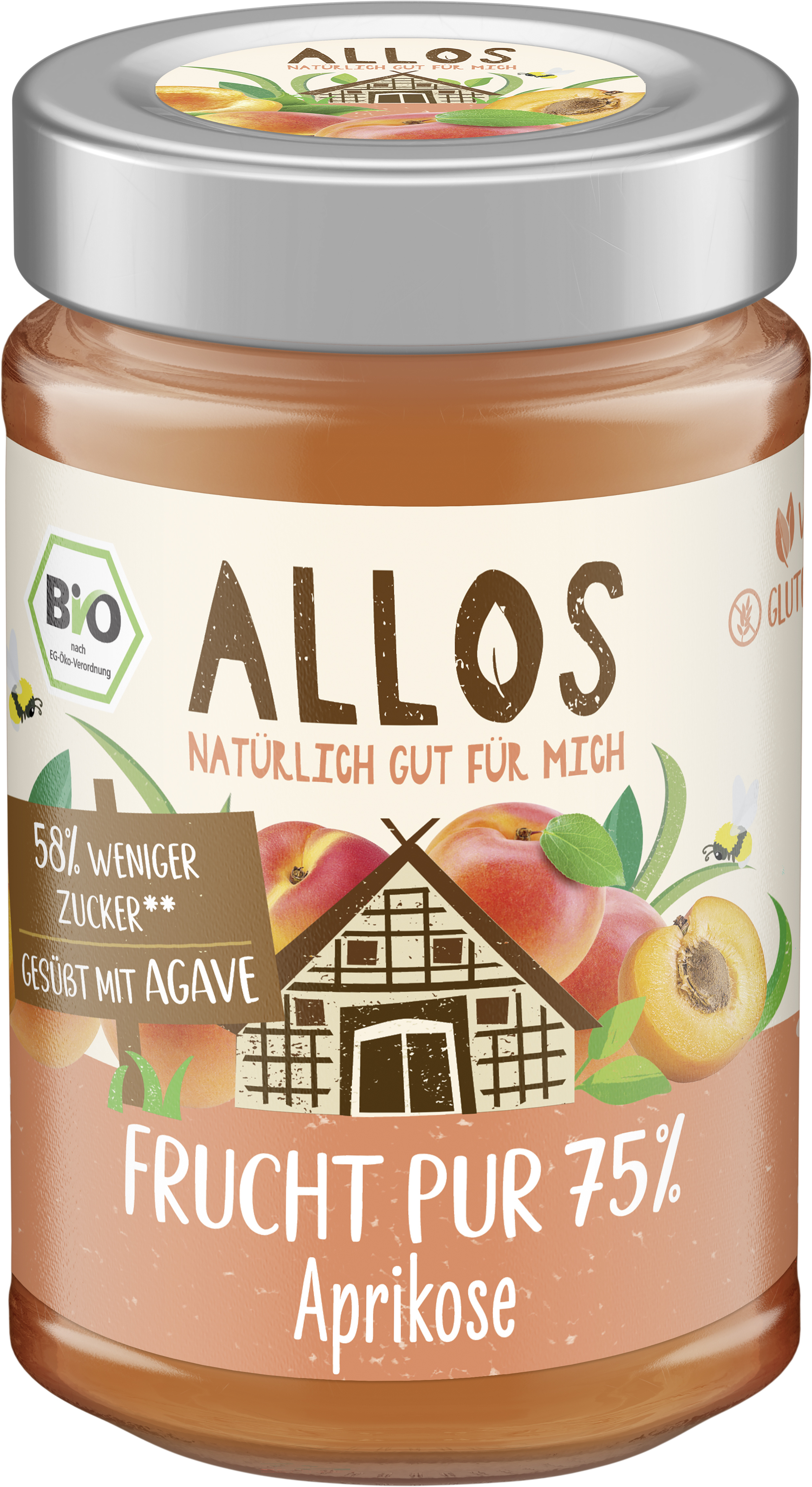 Allos Frucht Pur 75% Aprikose 200 g