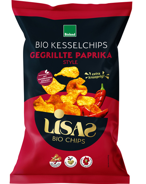 Lisas Bio Chips Kesselchips Typ Gegrillte Paprika 115 g