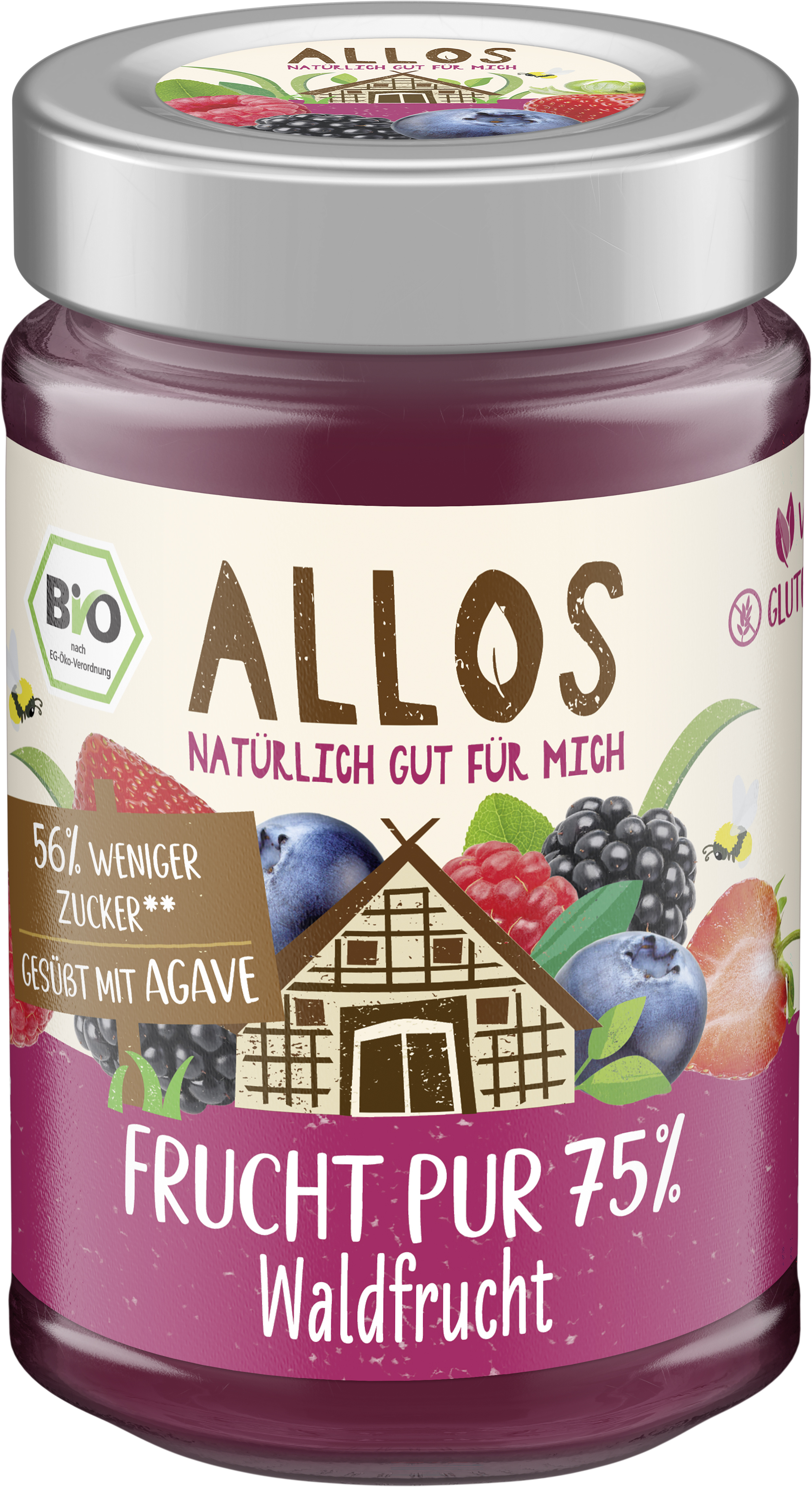 Allos Frucht Pur 75% Waldfrucht 200 g