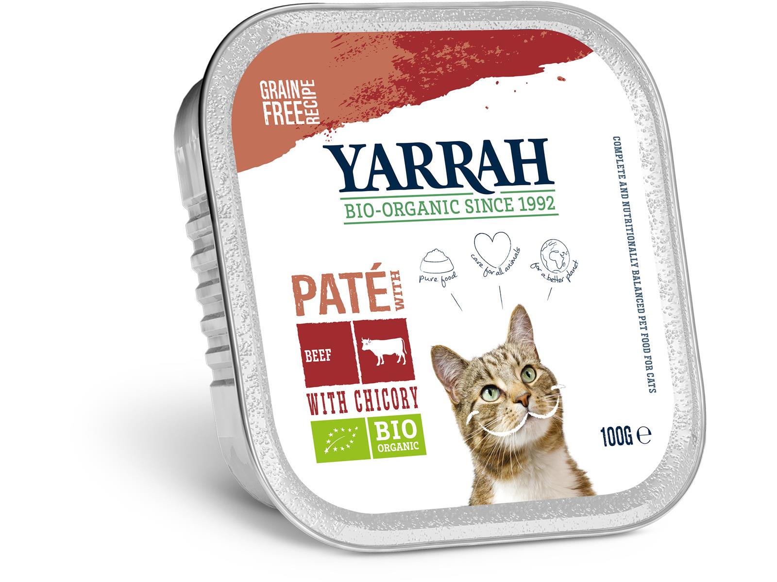 Yarrah Pate Rind Zichorie für Katzen 100 g