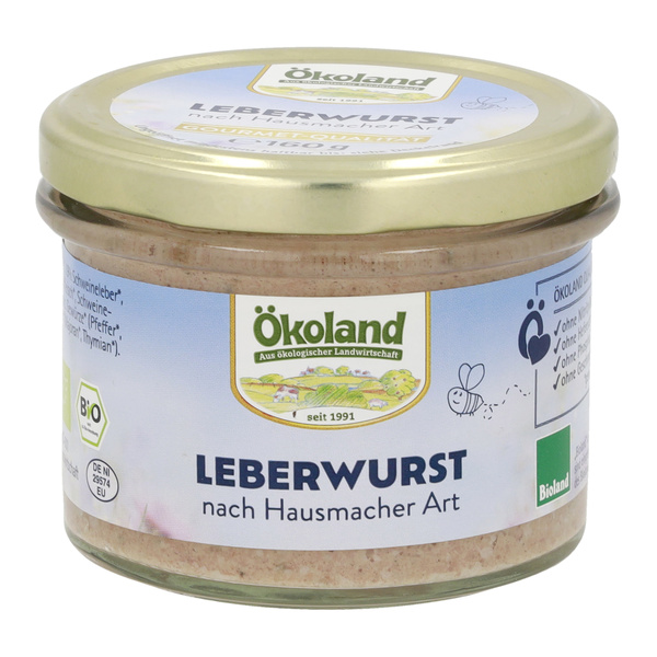 ÖKOLAND Leberwurst Hausmacher Art im Glas 160 g