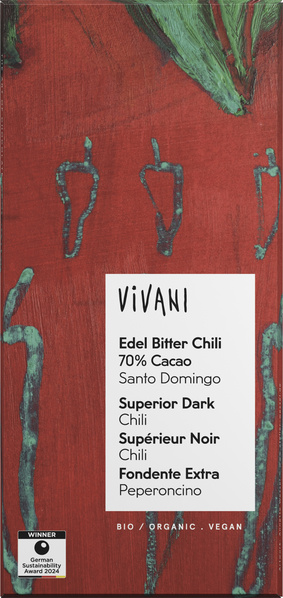 Vivani Edel Bitter Chili 70% Cacao 80 g