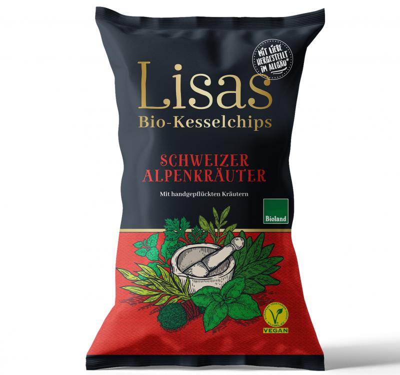Lisas Kartoffelchips Kesselchips Schweizer Alpenkräuter 125g