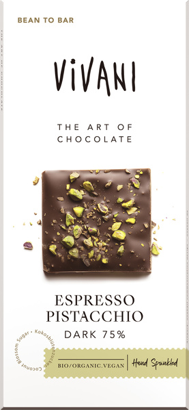 Vivani Espresso Pistacchio Dark 75% 80 g