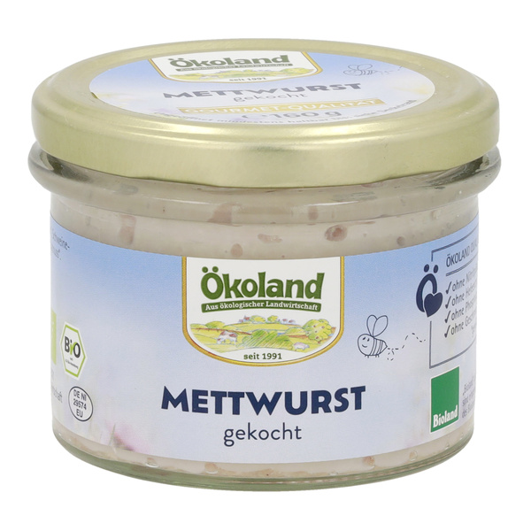 ÖKOLAND Mettwurst gekocht im Glas 160 g