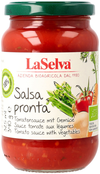LaSelva Salsa Pronta - Tomatensauce mit frischem Gemüse 340 g
