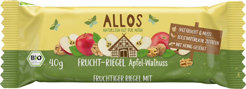 Allos Frucht-Riegel Apfel Walnuss 40 g