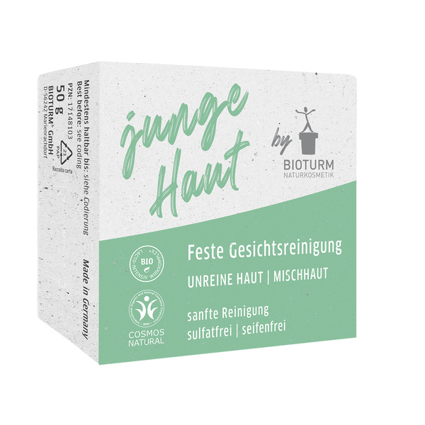 BIOTURM Feste Gesichtsreinigung junge Haut 50 g