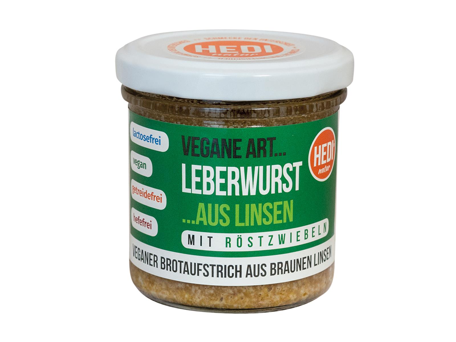 Hedi Leberwurst mit Röstzwiebeln Aufstrich aus Linsen 140g
