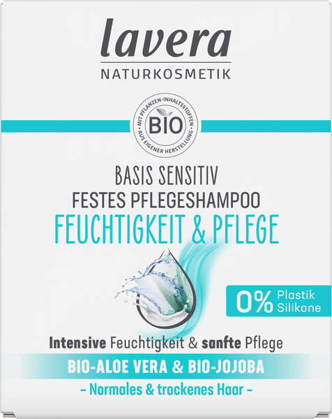 lavera Festes Pflegeshampoo basis sensitiv Feuchtigkeit & Pflege 50 g