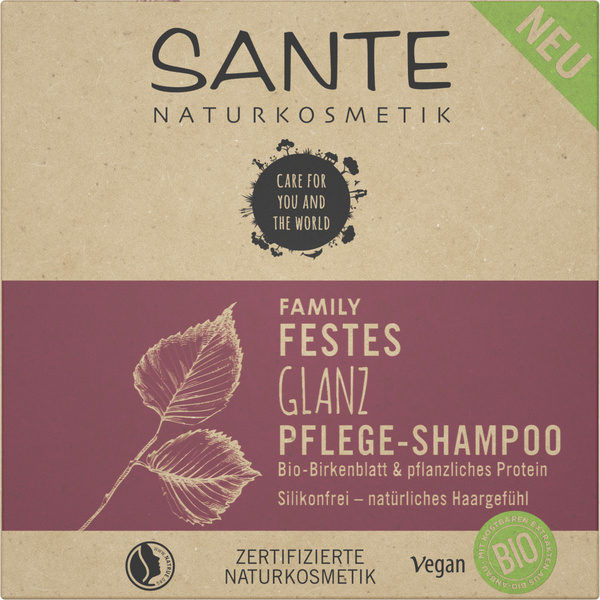 Sante FAMILY Festes Glanz Pflege-Shampoo Bio-Birkenblatt & pflanzl. Protein 60 g