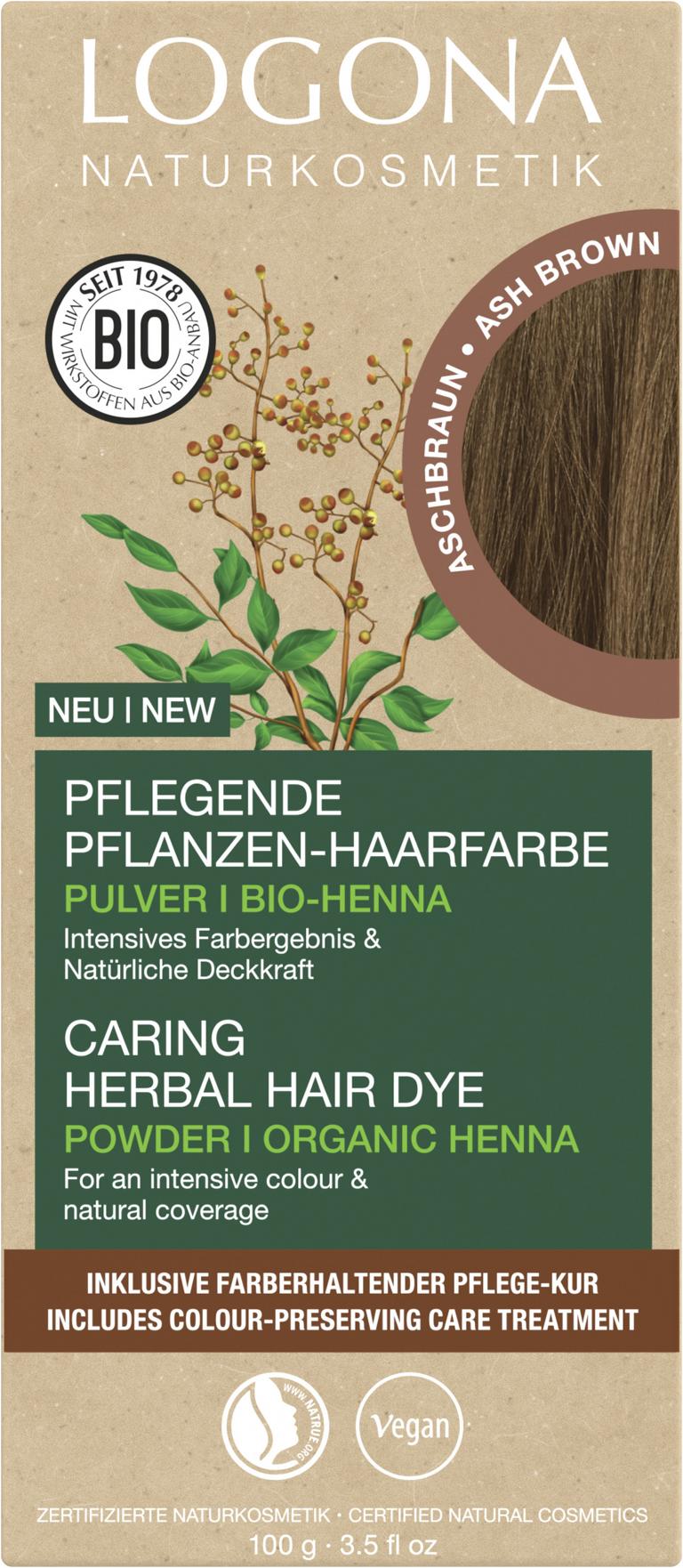 Logona Pflanzen-Haarfarbe Pulver Aschbraun 100g