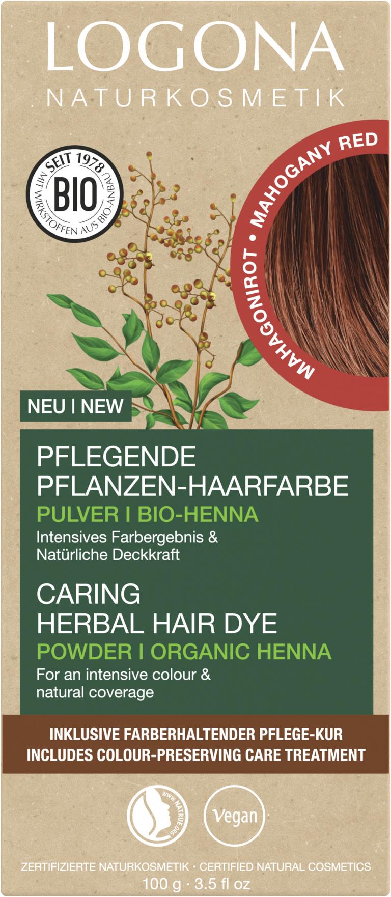 Logona Pflanzen-Haarfarbe Pulver Mahagonirot 100g
