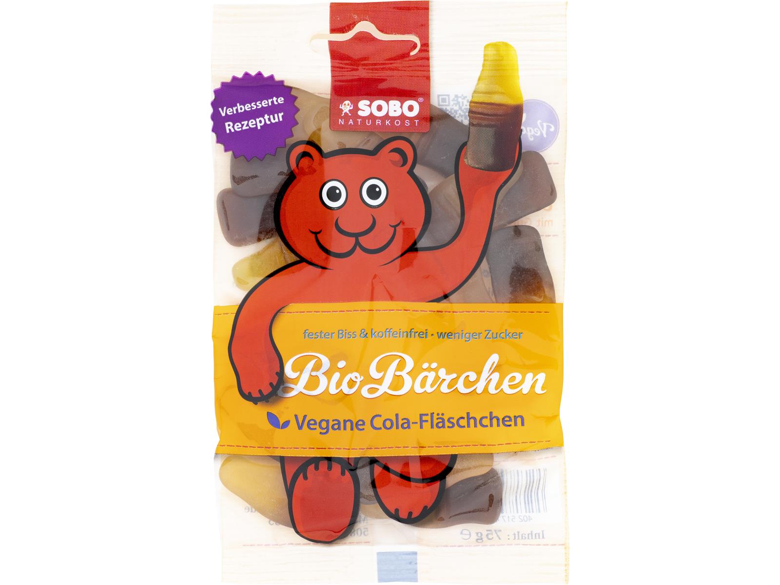 SOBO Bio-Bärchen Cola-Fläschchen vegan 75 g