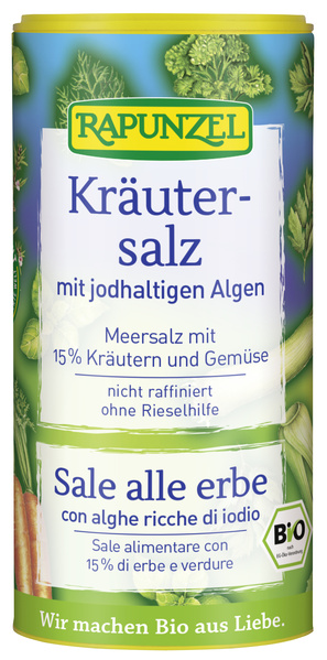 Rapunzel Kräutersalz jodiert mit 15% Kräutern und Gemüse 125 g