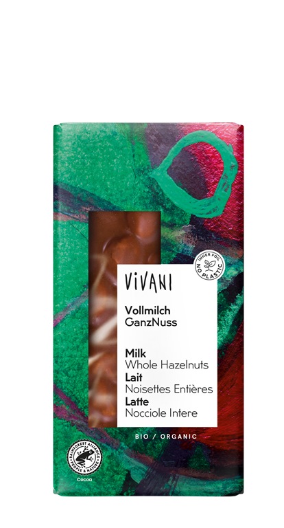Vivani Schokolade ganze Haselnüsse VM 100 g