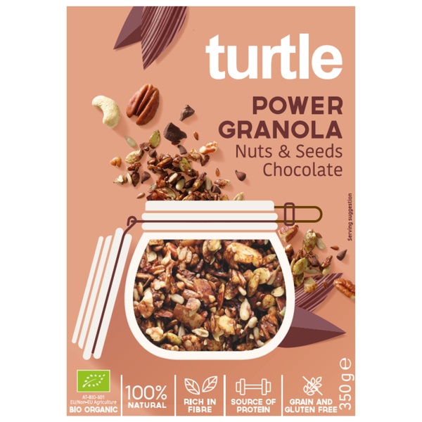 Turtle - Better Breakfast Power Granola Nuts & Seeds Chocolate 350 g