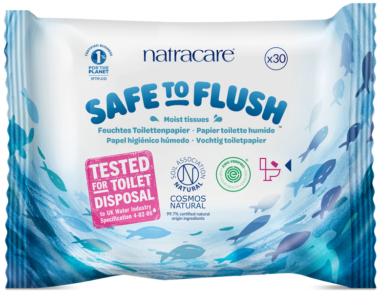 Natracare Safe to Flush - Feuchtes Toilettenpapier 30 Stück