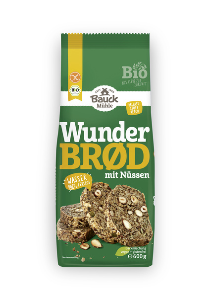 Bauck Mühle Wunderbrød Nüsse glf 600 g