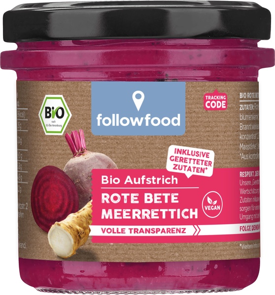 followfood Aufstrich Rote Beete mit Meerrettich 135 g