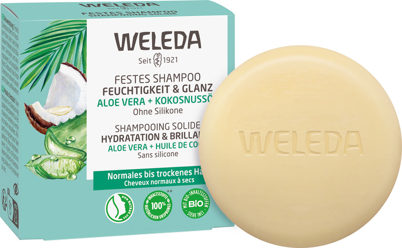 Weleda Festes Shampoo Feuchtigkeit & Glanz 50 g