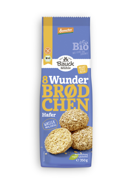 Bauck Mühle Wunderbrödchen Hafer Demeter glf 350 g