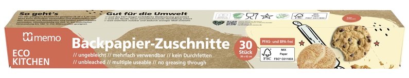 memo Backpapier-Zuschnitte 30 Stück