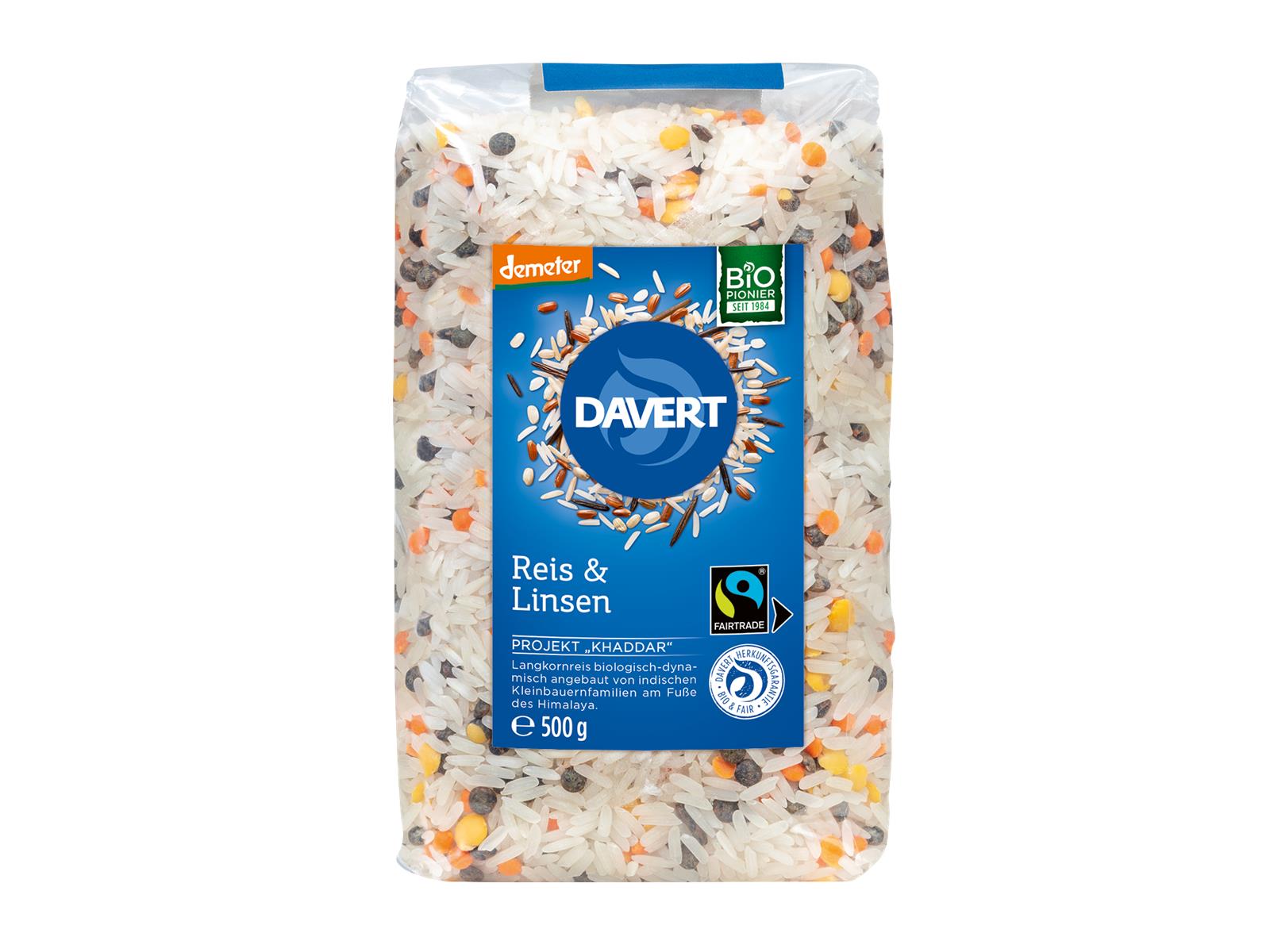 Davert Reis und Linsen Mischung demeter FT 500 g