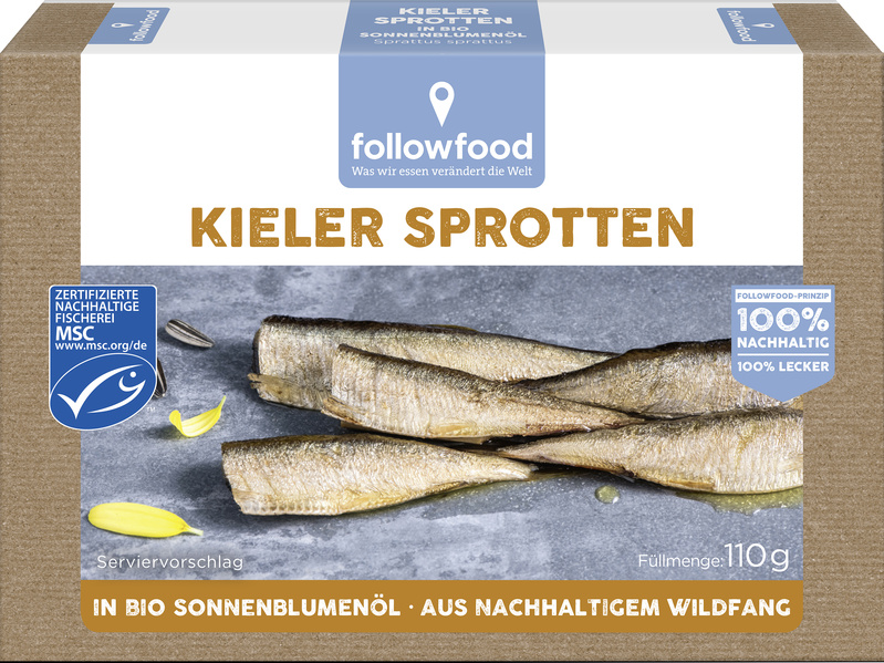 followfood KIELER SPROTTEN IN BIO-SONNENBLUMENÖL 110 g