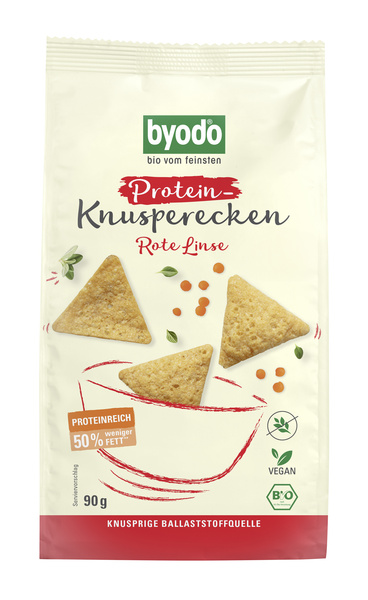 Byodo Protein Knusperecken rote Linse glf 90 g