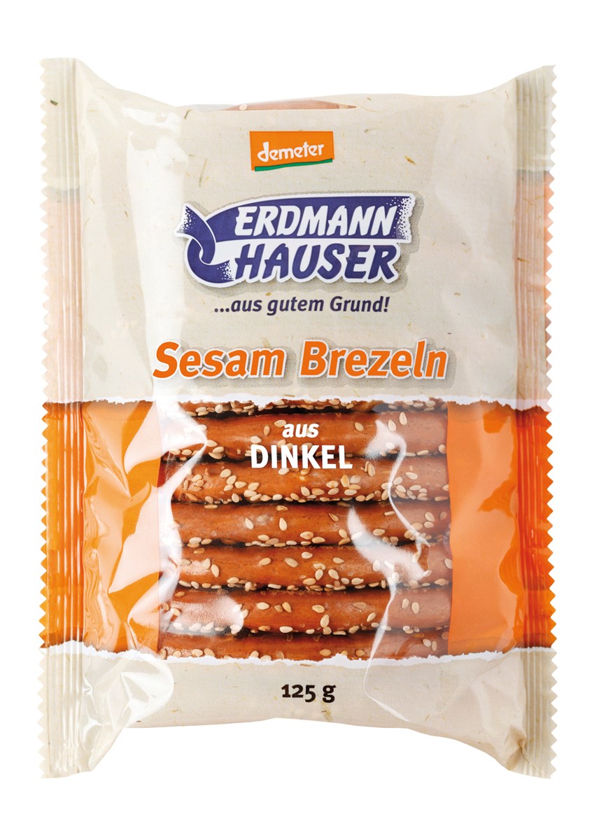 Erdmann Hauser Dinkelbrezel mit Sesam 125 g